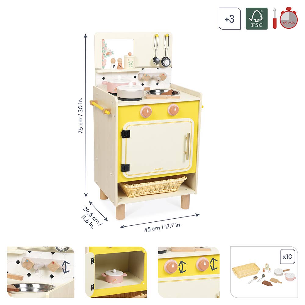 Janod - Wholesale Toy Set - Kids - Cottage Chic Compact Cooker2