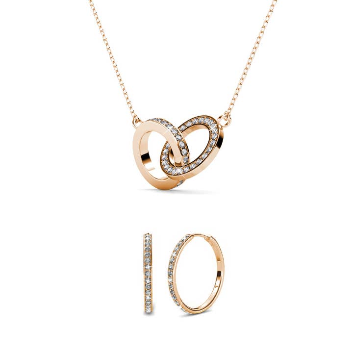 CARALI / MYC Paris - Vendita all'ingrosso Parure di gioielli - Chic Circle Twin Set - Oro rosa e cristallo