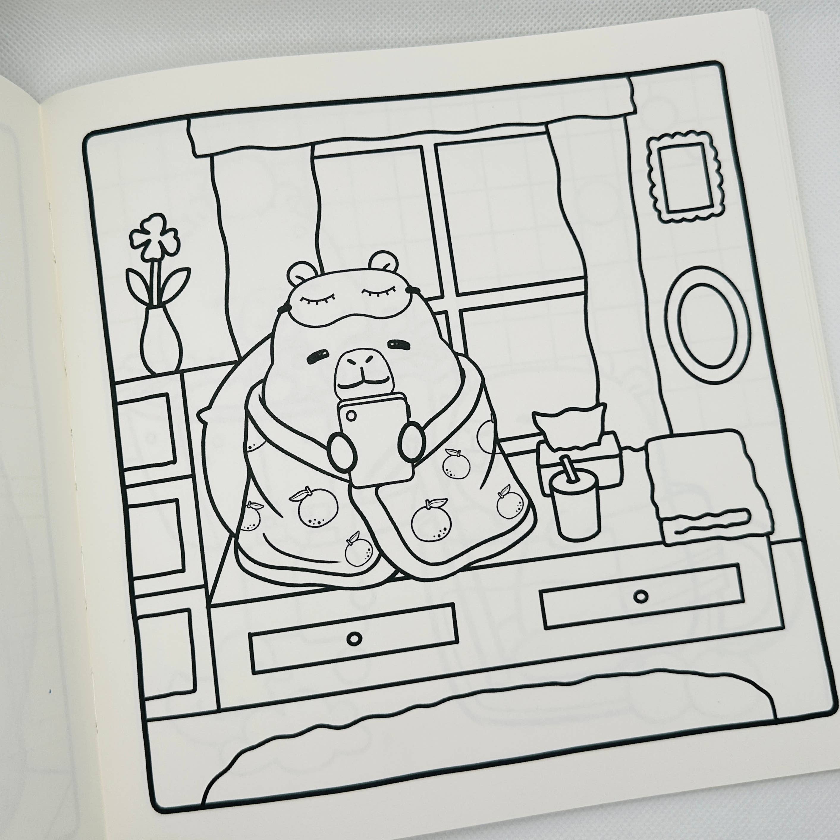 CapyFun - Wholesale Coloring & Activity Book - Adult - Signed Edition CAPYBARA BUBBLE TEA coloring book2