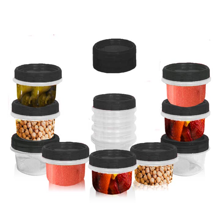 Airtight Plastic Containers with Twist On Lids 4 Oz 12 Pack for wholesale by HomeyGear