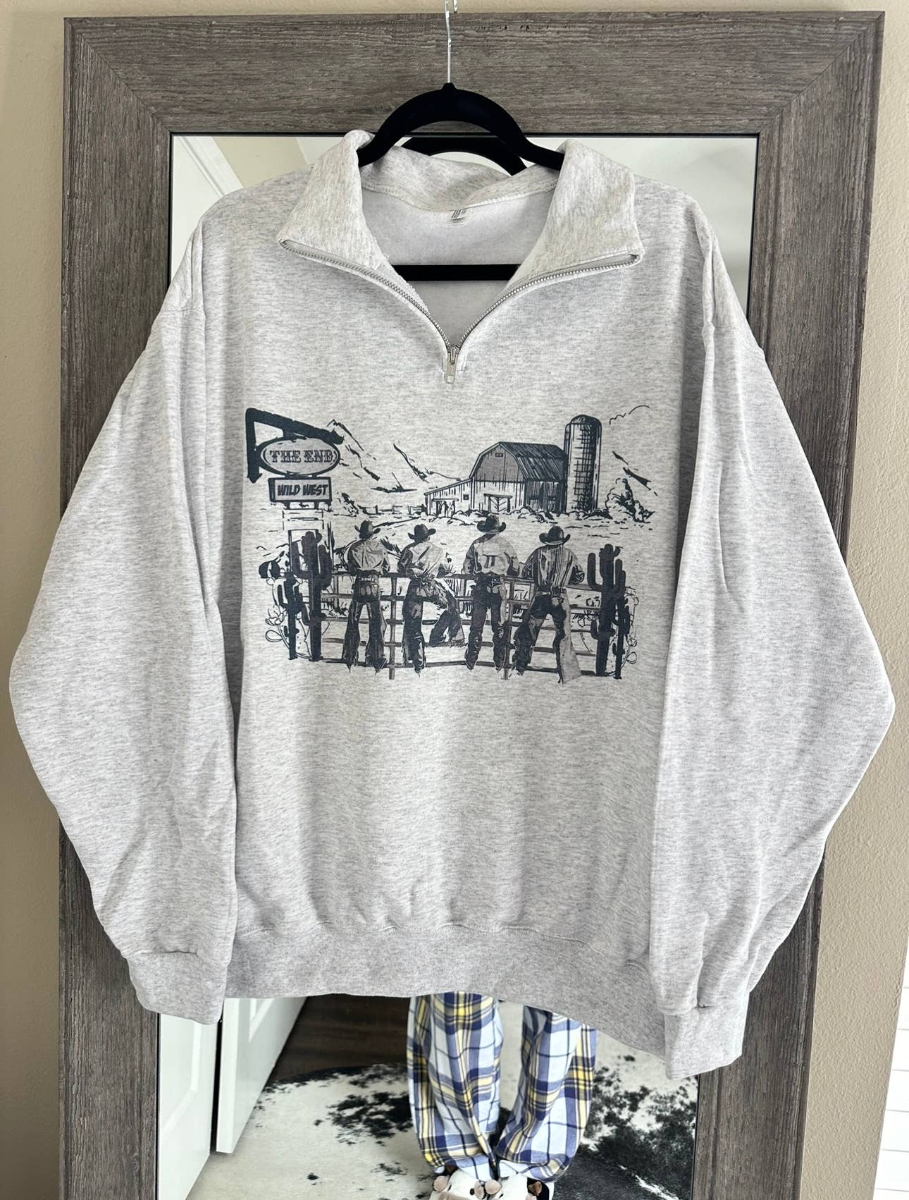 Gunpowder and Glam Boutique - Wholesale Graphic Sweatshirt - Women's - The Cowboy Scene Quarter Zip2