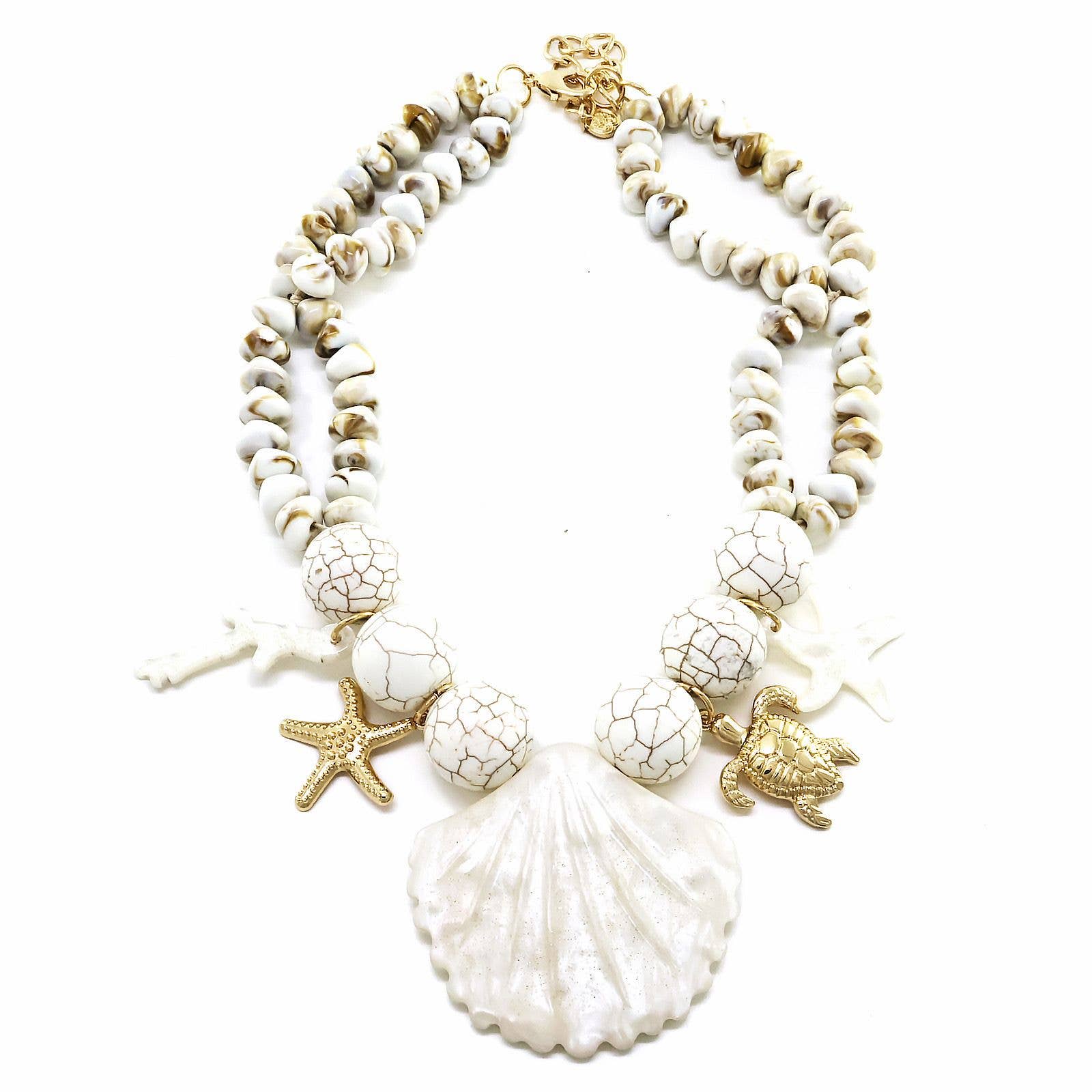 SWEET MAGIC MODA Y COMPLEMENTOS - Wholesale Beaded/Pearl Necklace - OCEAN ACRYLIC SHORT NECKLACE0