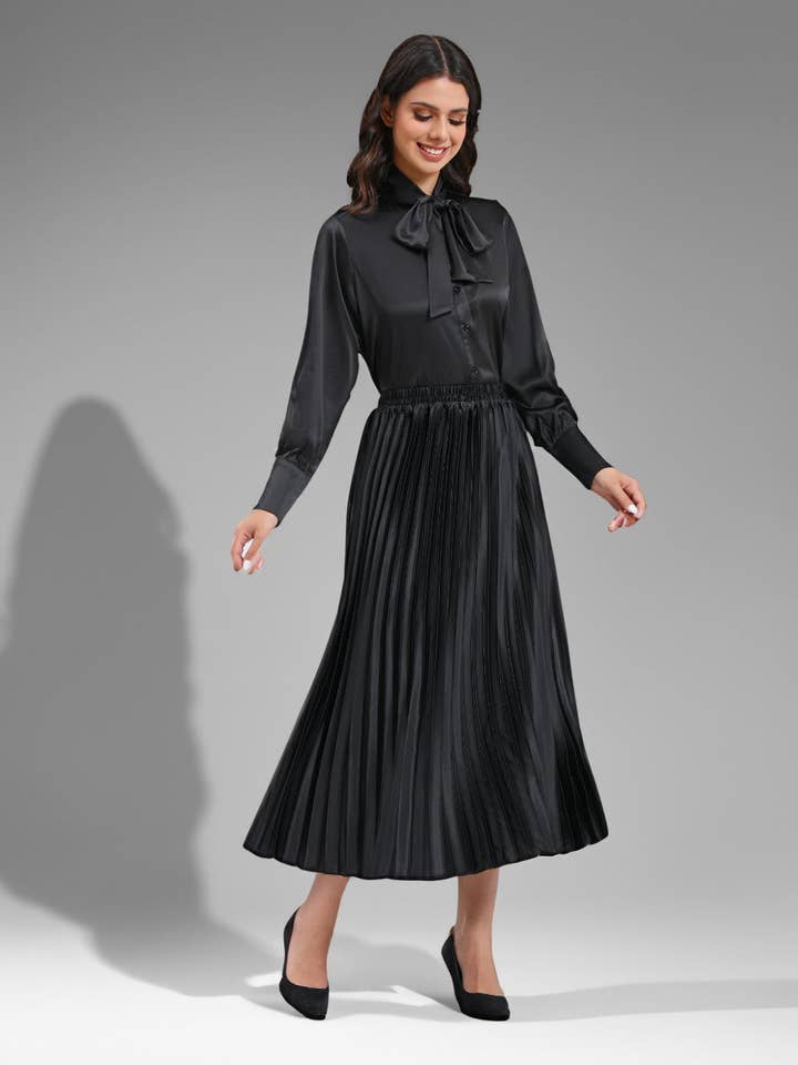 Midnight Muse Satin Midi Set for wholesale by Miss Finch NYC