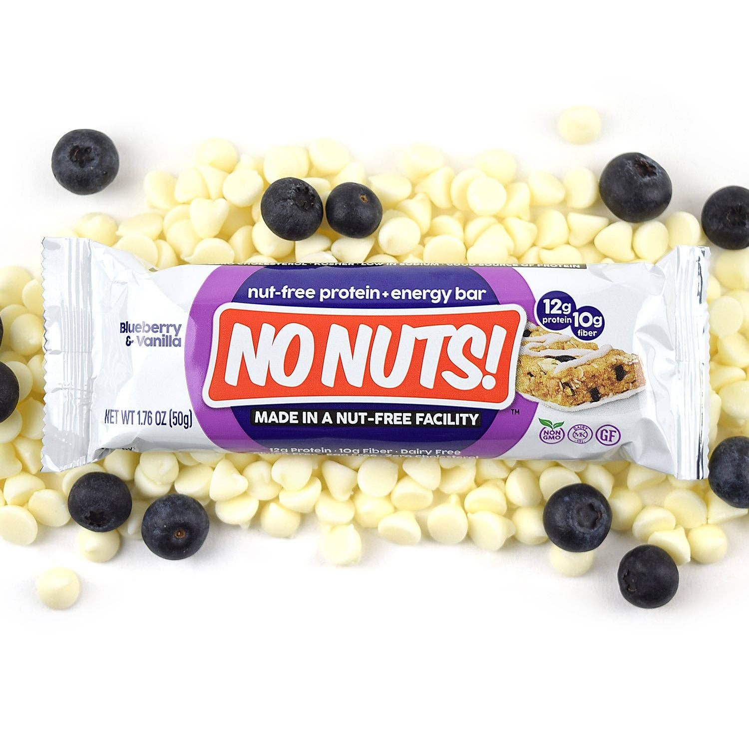 No Nuts! - Wholesale Snack Bar - Blueberry & Vanilla Snack Bars - 12 Bar Pack4