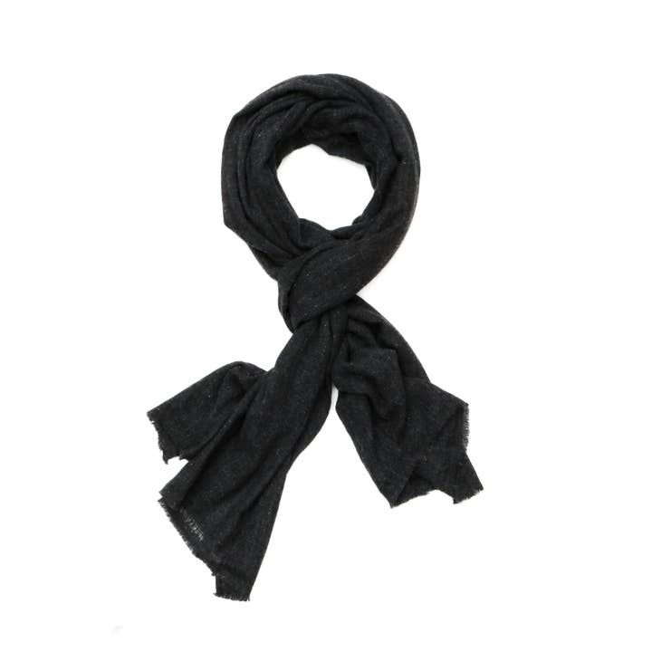 Tavy Tavy - Wholesale Scarf - Unisex - Graphite Dark Gray Oversized 100% Cashmere Scarf - Hand Dyed