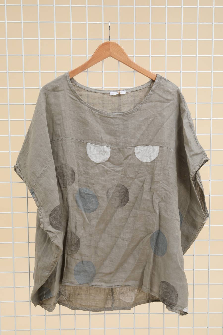 Lea & Luc - Grandes Tailles - Vendita all'ingrosso Tunica - Donna - Tunic in lino taglie comode con stampa a cerchi18