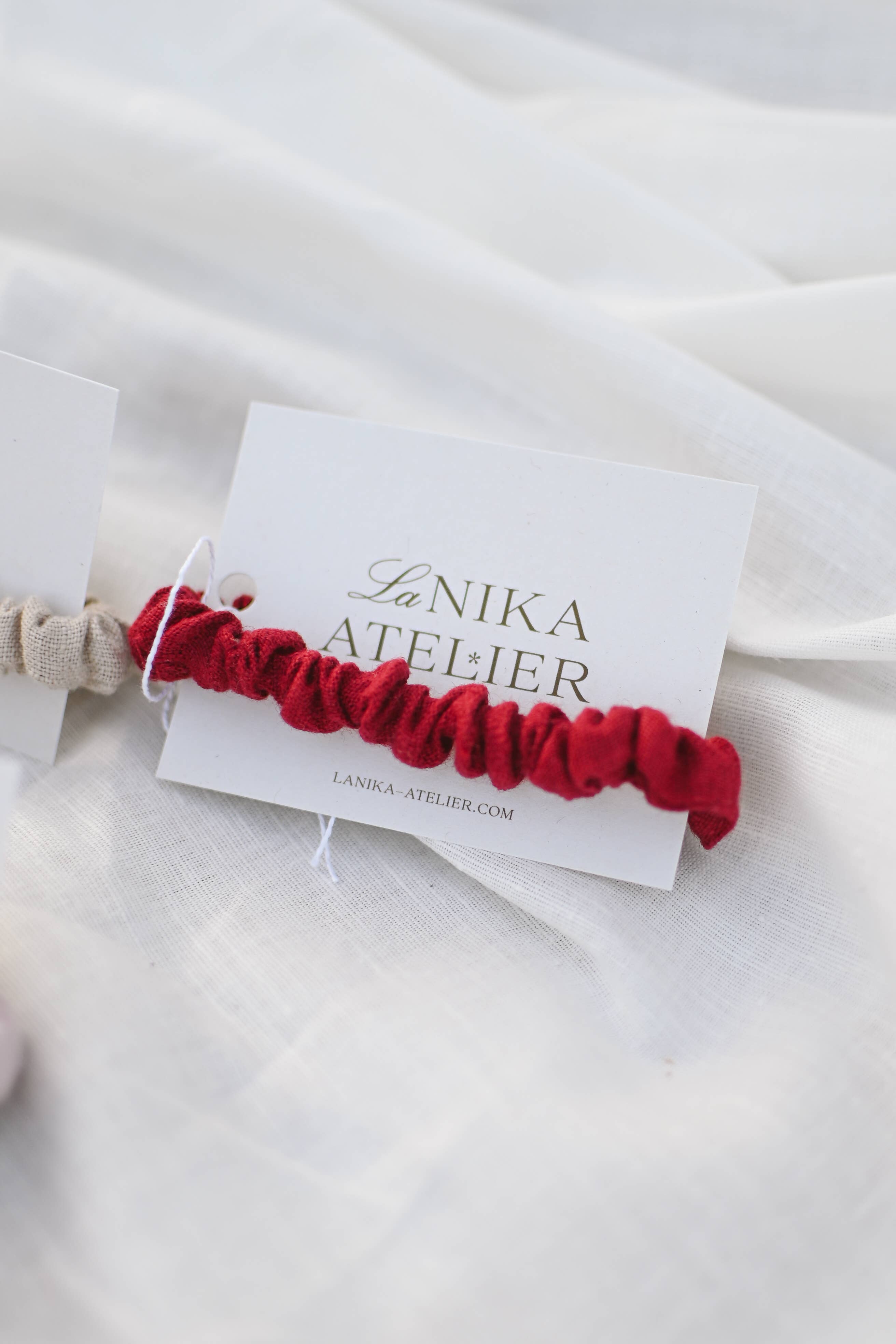 Lanika Atelier, Nika Korošec s.p. - Wholesale Hair Tie - Skinny 100% Linen Hair Elastic, No Plastic Scrunchies 1