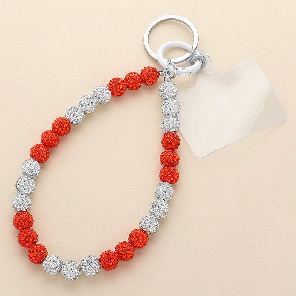 Sensibling Corp. – Großhandel Schlüsselanhänger – Damen – Shamballa Kugel Perlen Schlüsselanhänger / Handy-Anhänger Handgelenkband2