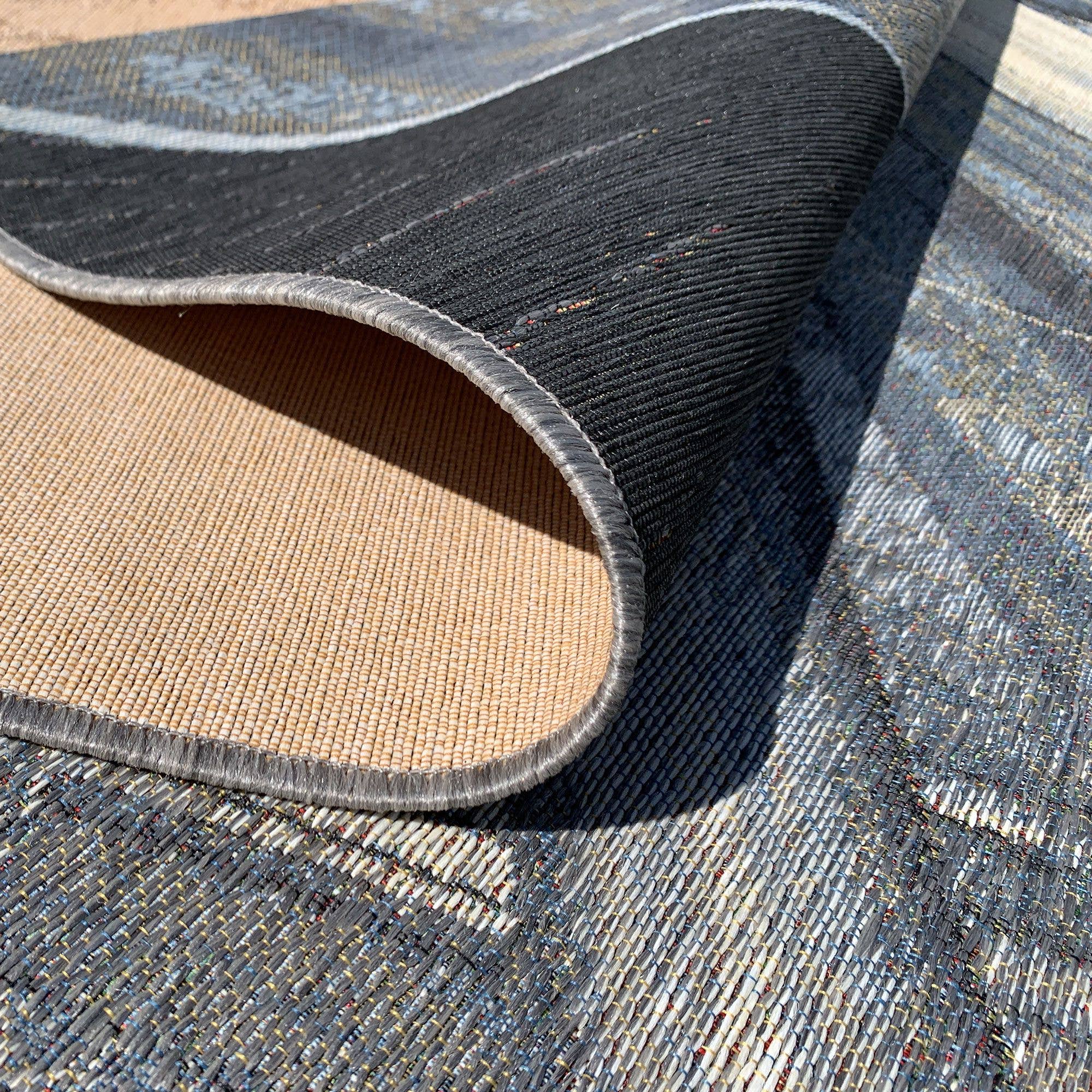 Grey BACAO Polypropylene Outdoor Rug for wholesale on Faire3