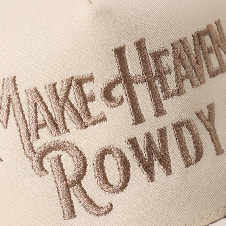 Fashion City - Wholesale Trucker Hat - Unisex - MAKE HEAVEN ROWDY Embroidered Cow Print Brim Trucker Hat4