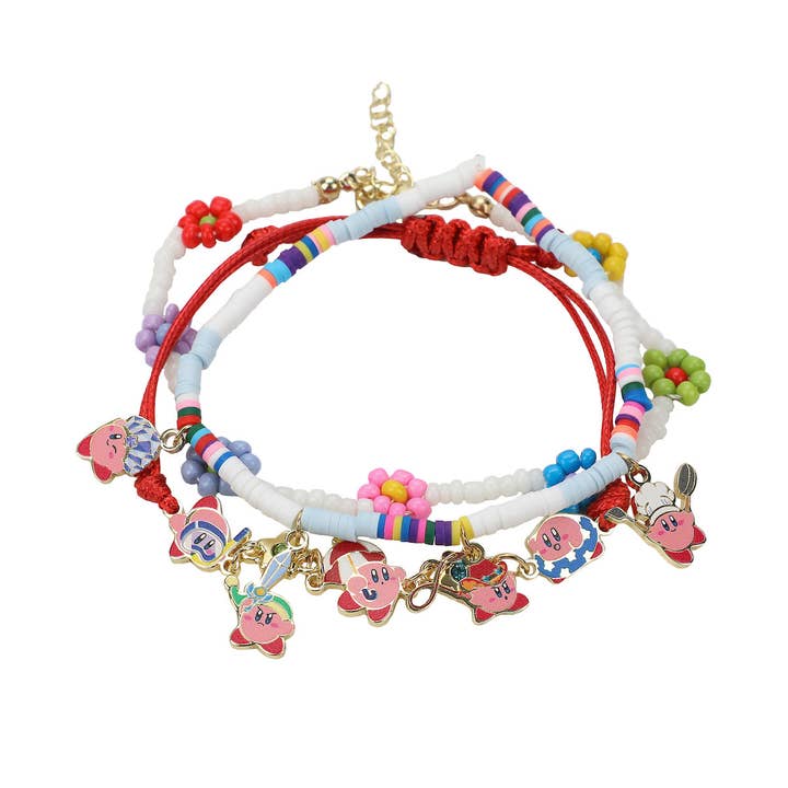 Kirby Copy Abilities 3-Pack Multi-Charmed Bracelet for wholesale by Bioworld Merchandising