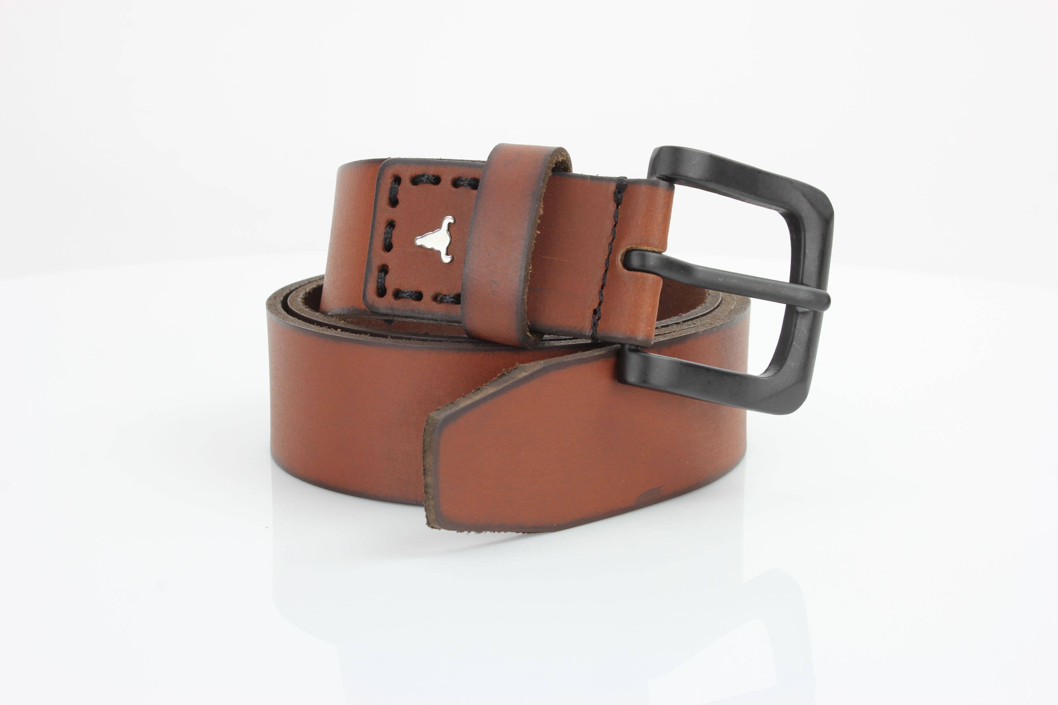 Leather Impressions Inc - Vente Ceinture – unisexe - Ceinture en cuir classique avec coutures fines et logo - ABB 0100