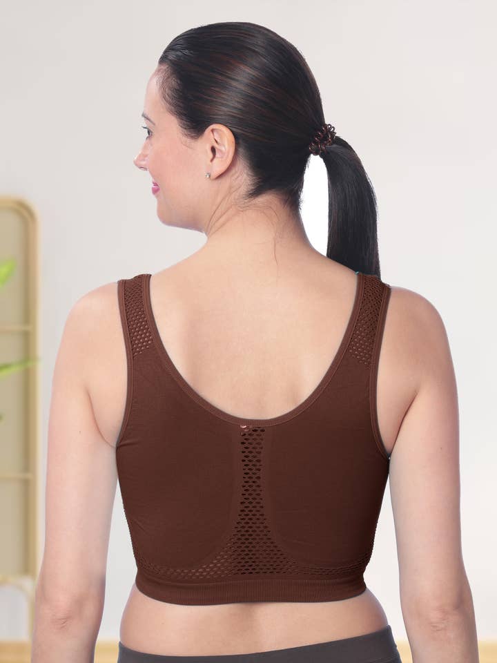 Isadora, Tipi toe, & James Fiallo – wholesale Sports bra – Women's – Isadora Women's Cotton Stretch Mesh Workout Sports Bra5