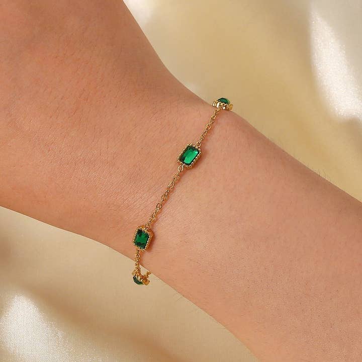 Juniper Green CZ Bracelet for wholesale by Lumini Jewelry