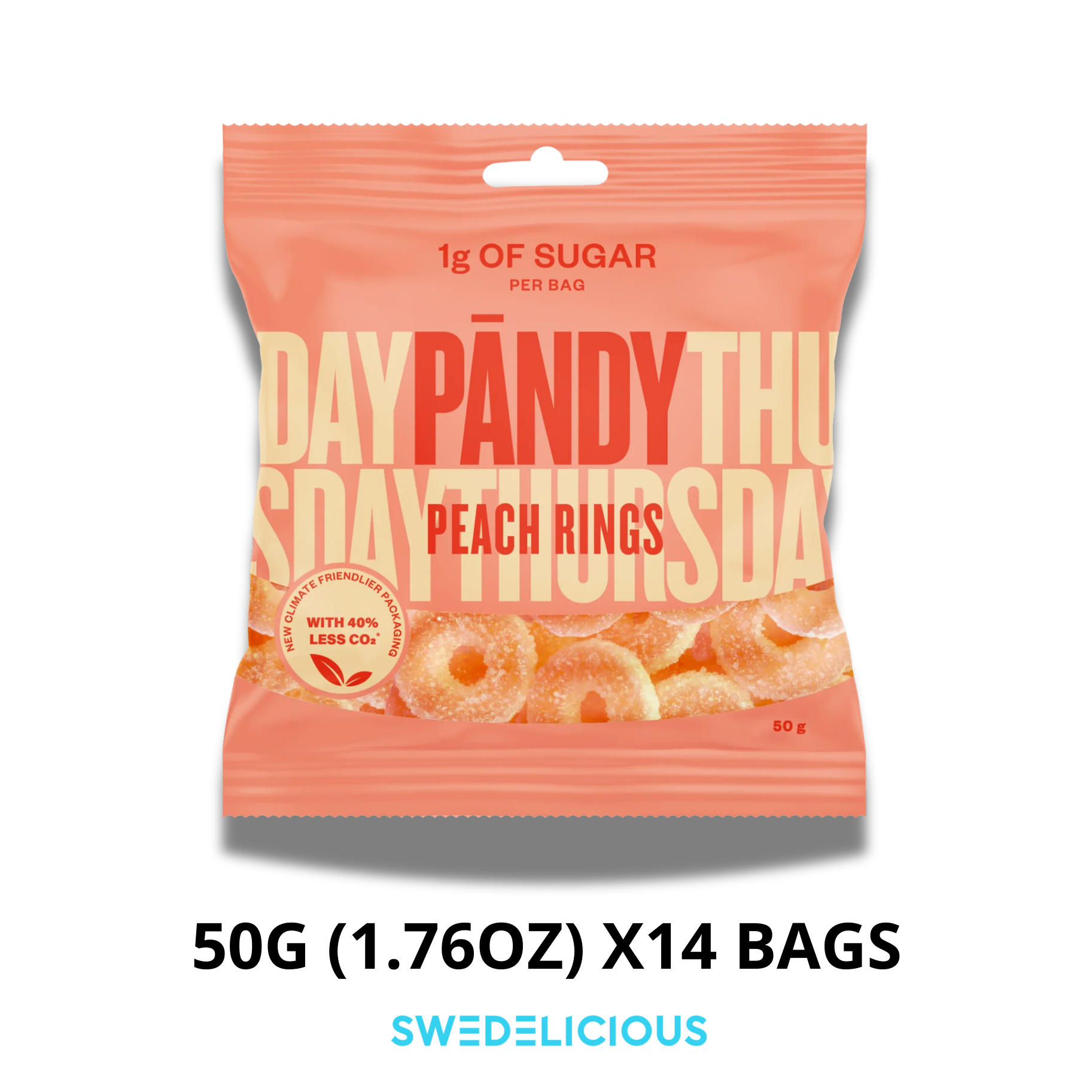 Swedelicious - Swedish Candy - Wholesale Gummy - PANDY - Peach Rings - Swedish Candy Bags0