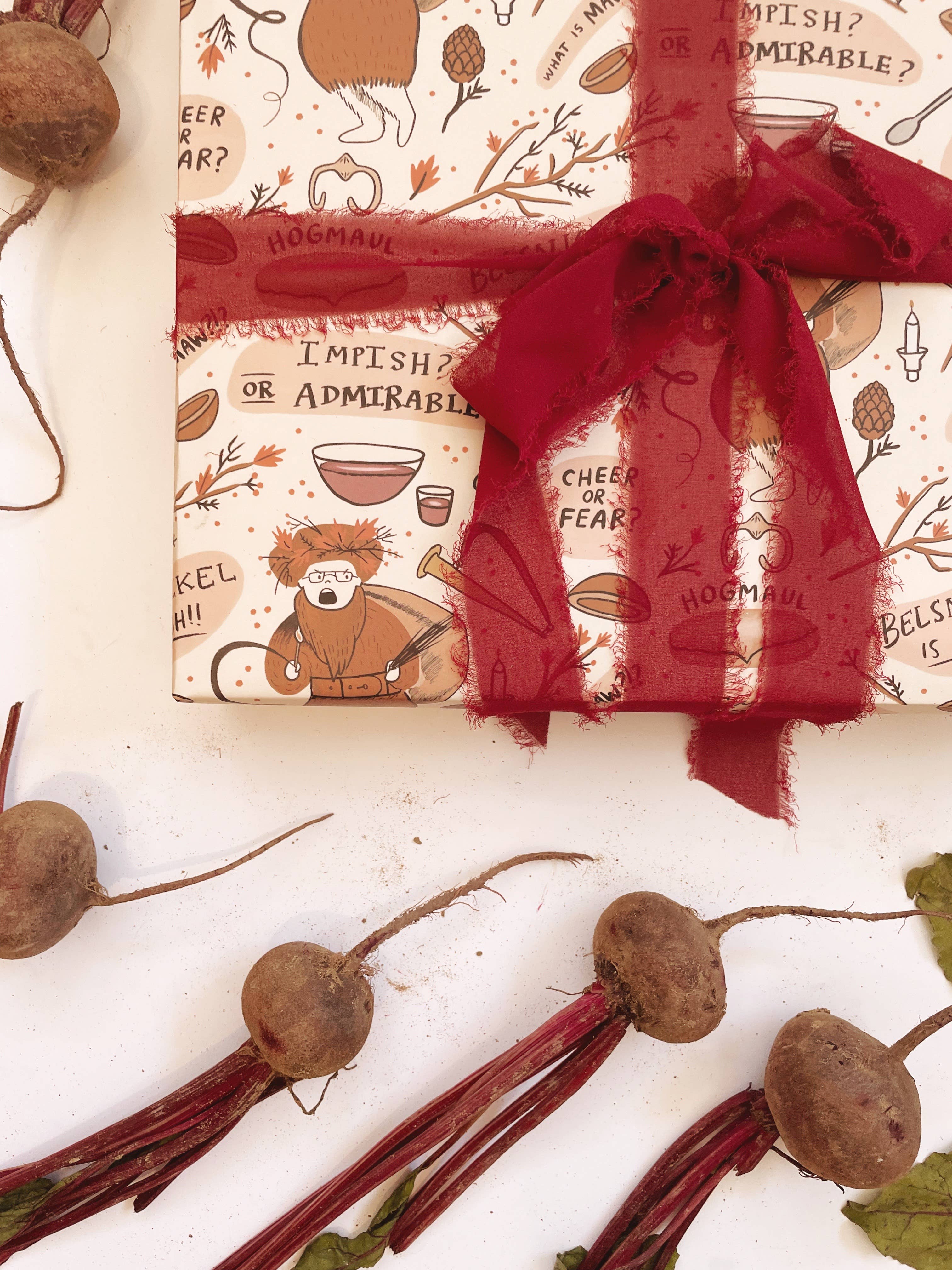 Abbie Ren Illustration – Großhandel Geschenkpapierrolle – Belsnickel is Nigh Christmas Geschenkpapier, 3-Blatt-Rolle1