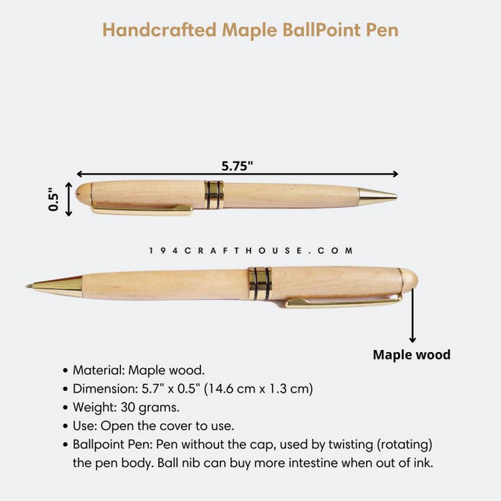 194 Craft House - Wholesale Pen - Walnut Wooden Ballpoint Pens - Home Decor & Gifts5