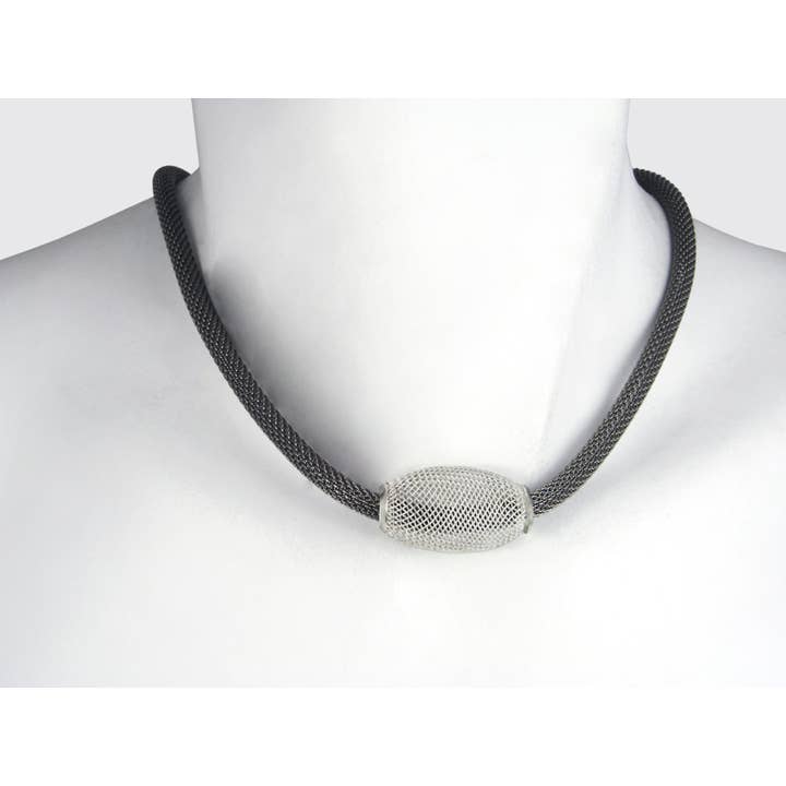Thick Mesh Necklace with Oval Mesh Bead for wholesale by Erica Zap Designs