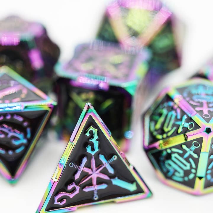 Foam Brain Games - Wholesale Dice - Crossed Swords: Sword of Europa - Metal RPG Dice Set4