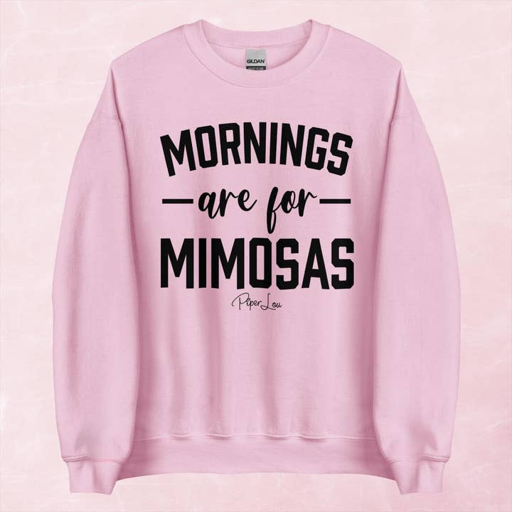 Sweat-shirt à col rond graphique "Les Matins Sont Pour Les Mimosas" pour la vente par Piper Lou Collection