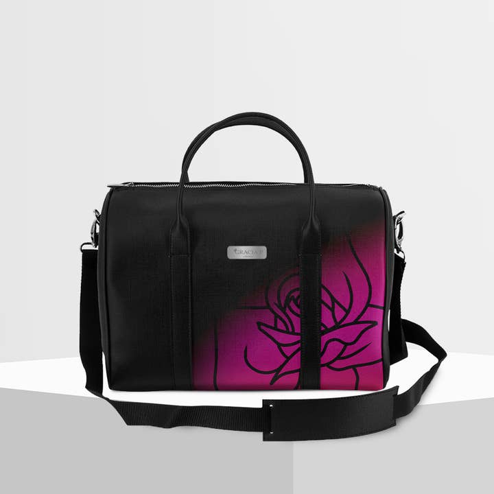 Bolso Satchel Gracia P - Baúl - Hecho en Italia - Flores moradas para venta al por mayor de GLOBALSHOP SRL