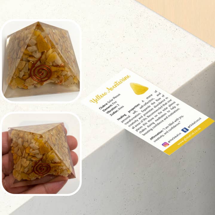 VIE - Vendita all'ingrosso Pietra/cristallo spirituale - Piramide curativa orgonica Reiki, 5,5 cm18