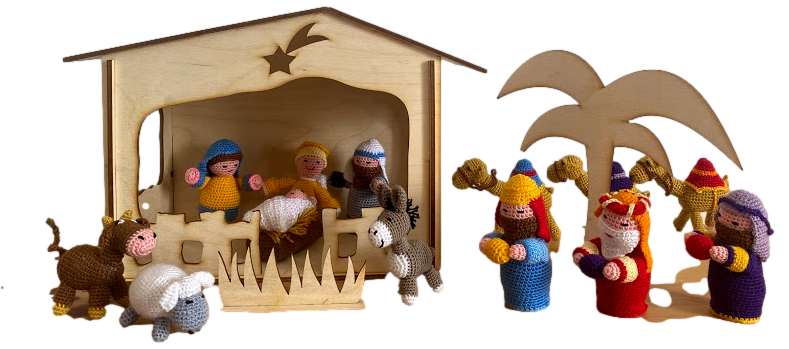 HDIF-USA - Wholesale Ornament - Crocheted Nativity Collection "Barn Animals"1