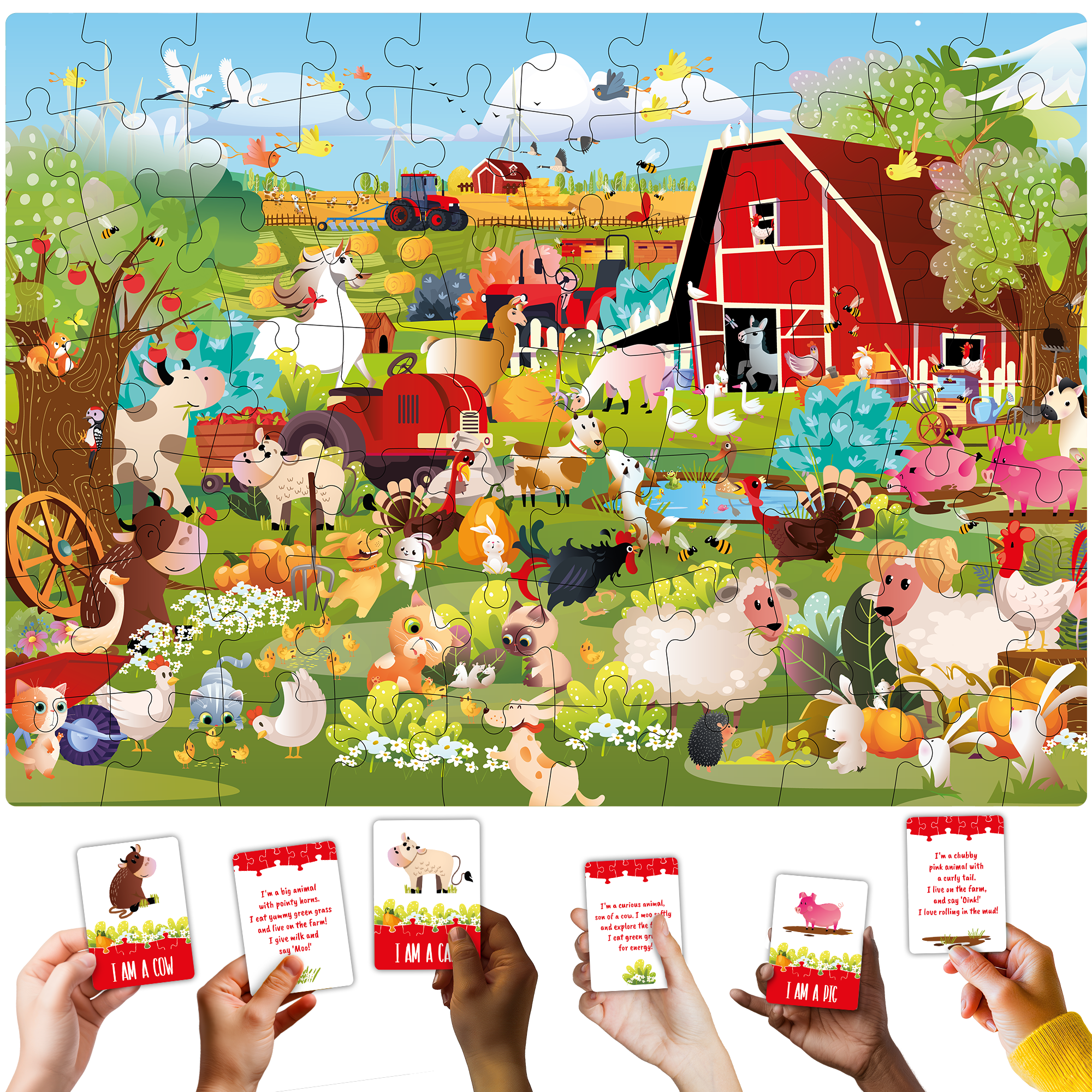 QUOKKA - Wholesale Puzzle - Kids - Search and Find Puzzle with Cards | Farm1