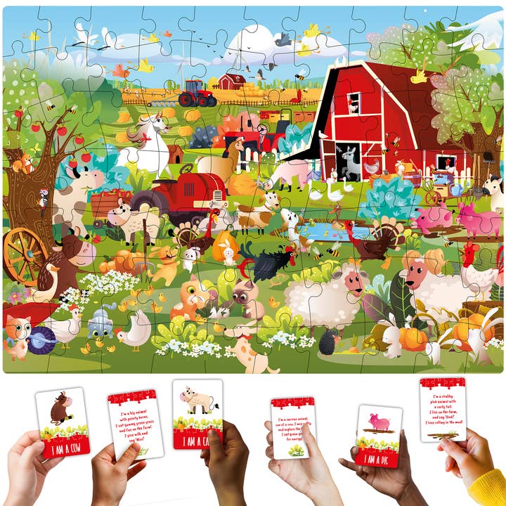 QUOKKA - Wholesale Puzzle - Kids - Search and Find Puzzle with Cards | Farm1