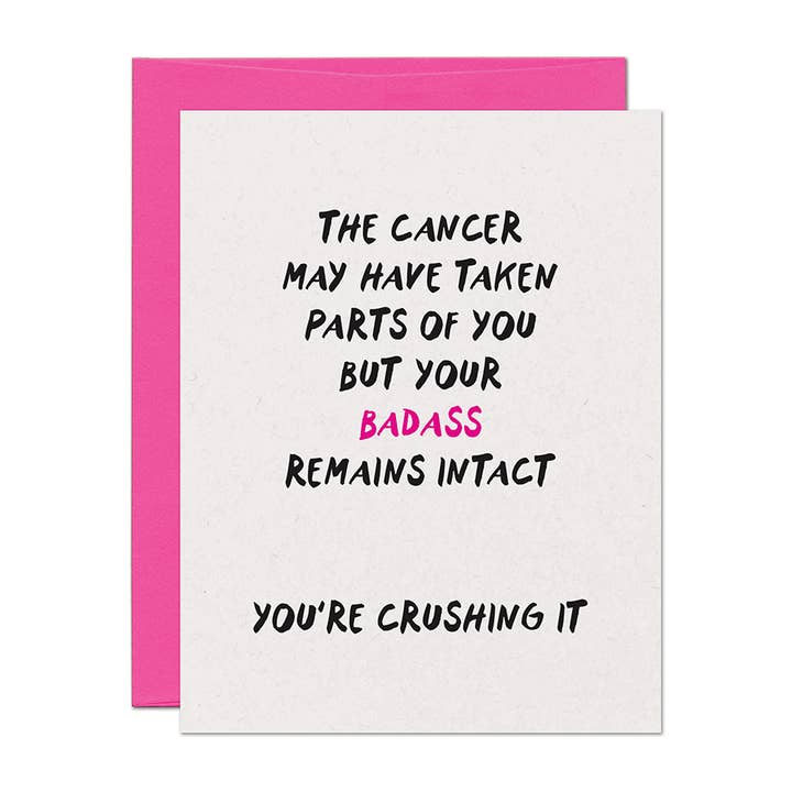 Cancer Badass Get Well Support Card for wholesale by Warren Tales