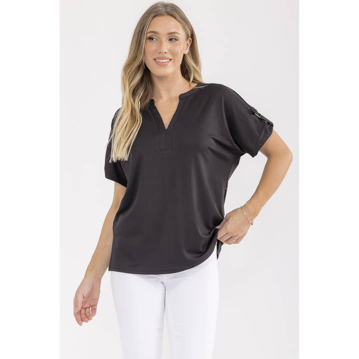 FYRKANTIG RINGSTICKAD CREPE DOLMAN för wholesale av Perseption