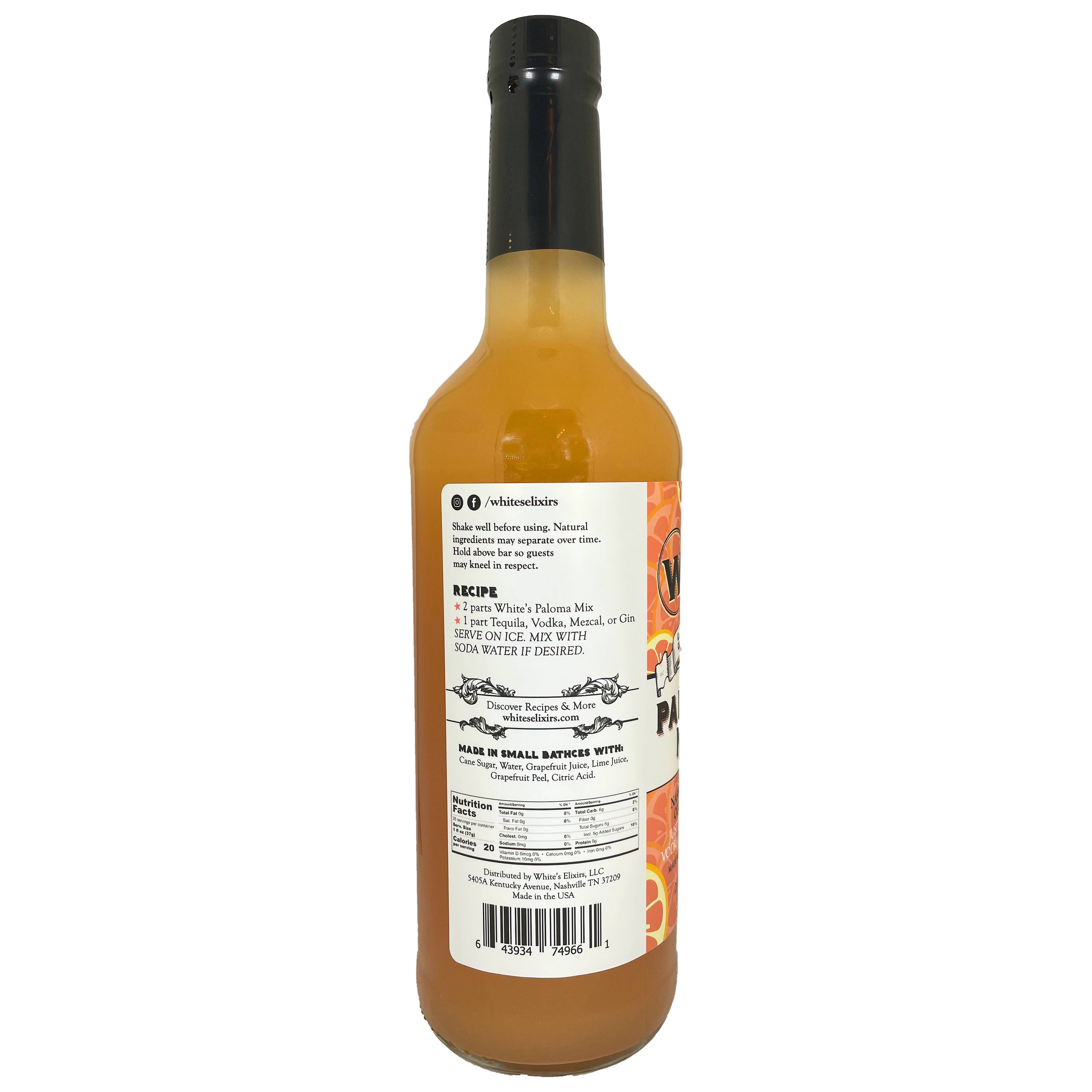 White's Elixirs - Wholesale Cocktail Mix/Syrup - White's Elixirs Paloma Mix 750 mL2