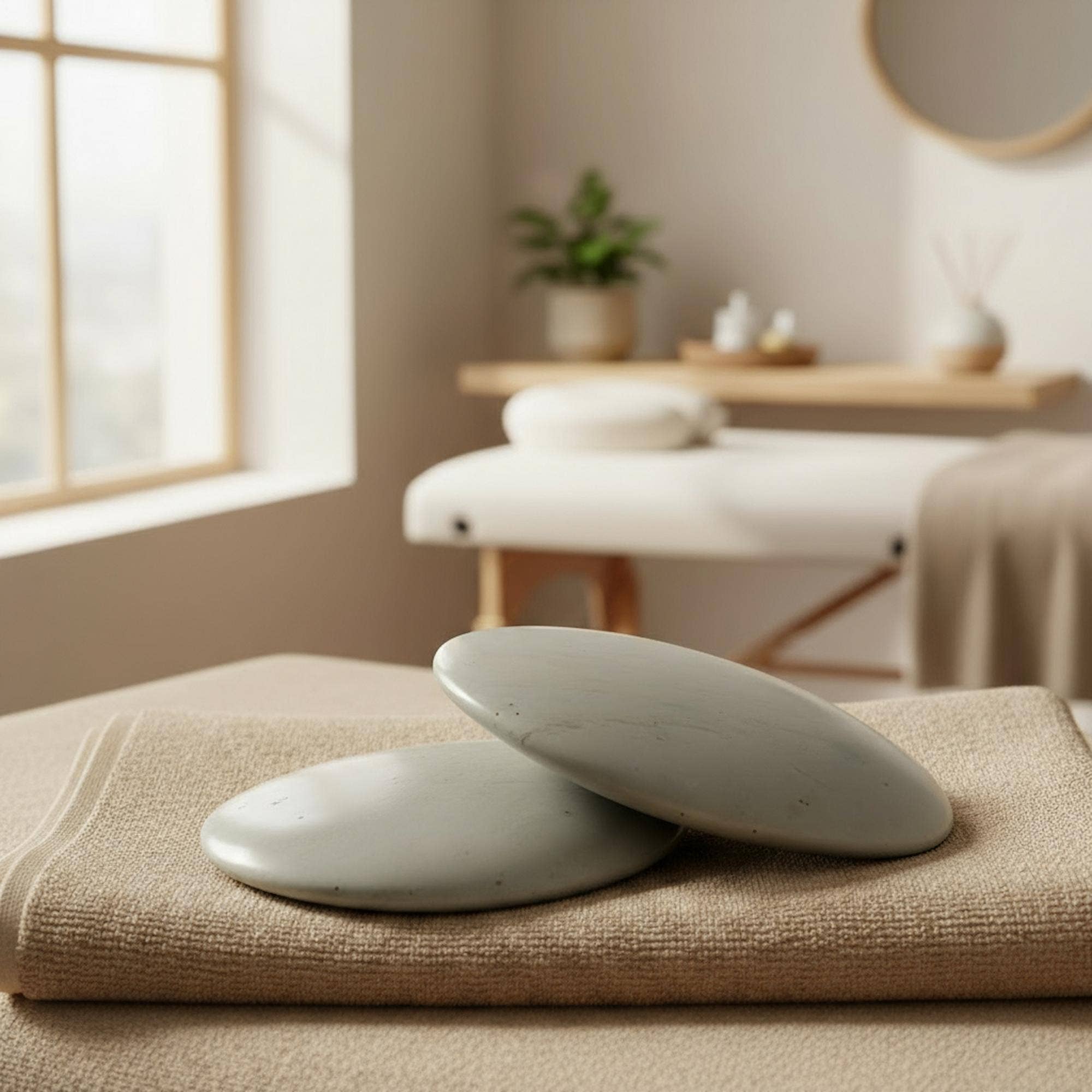 Global Crafts - Wholesale Spiritual Stone/Crystal - Display Set: 15 Polished Soapstone Massage Stones + Display bowl1