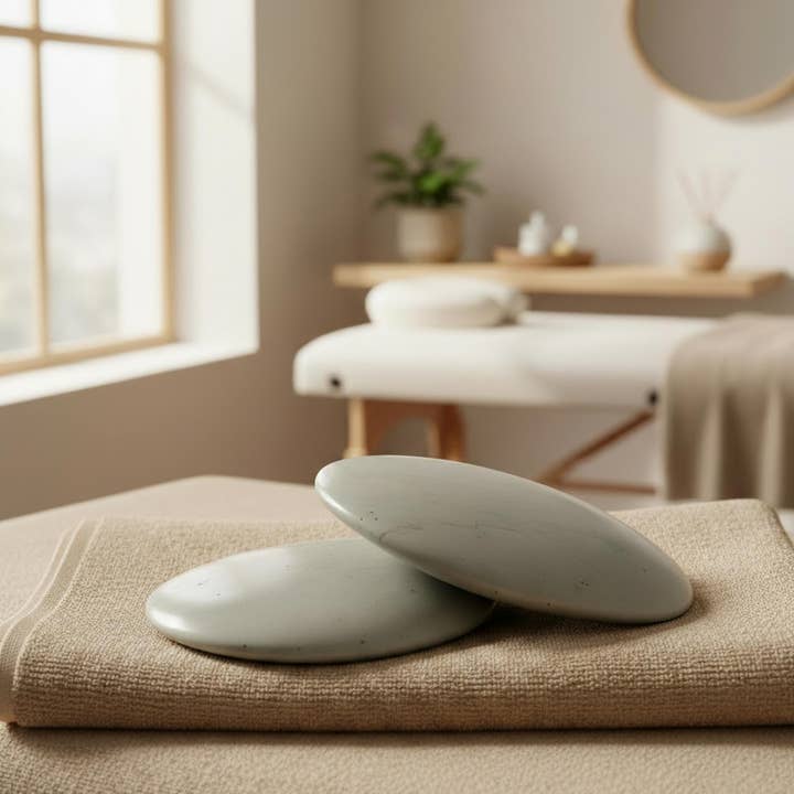 Global Crafts – Pedra/cristal espiritual por atacado – Conjunto de Exposição: 15 Pedras de Massagem em Esteatita Polida + Taça de Exposição1