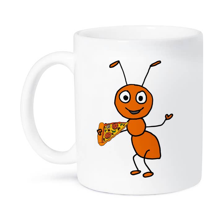 3dRose - Wholesale Coffee Mug - 3dRose, Funny Cute Red Ant eating Pizza Food Cartoon, Mug8