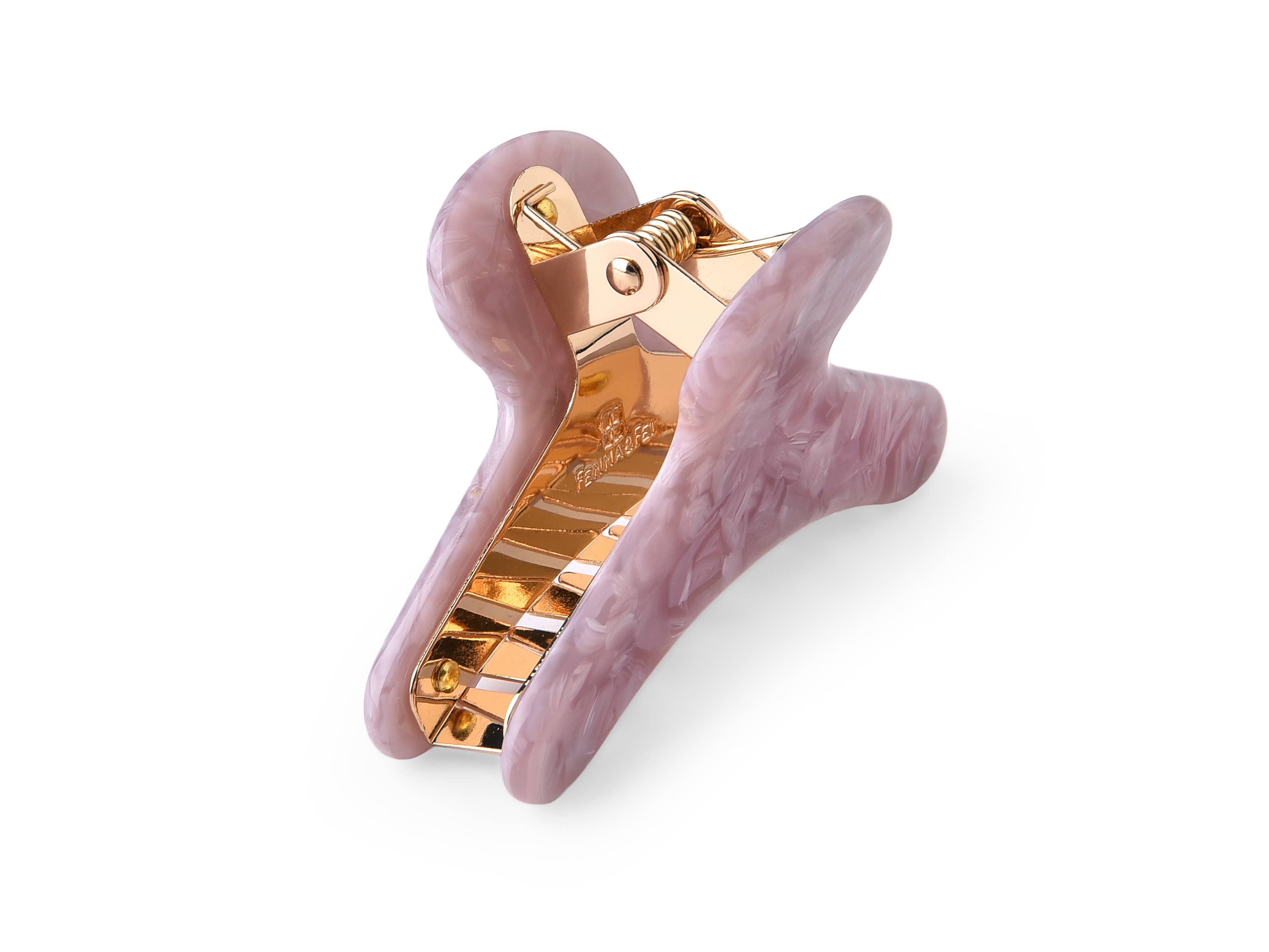 Fenna&Fei - Wholesale Hair Clip - Women's - French Claw in Heather | Mauve Pink Textured Acetate Claw1