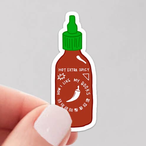 I Like My Books Spicy Extra Hot Sticker | Bookish Merch for wholesale by MadiCantStopReading