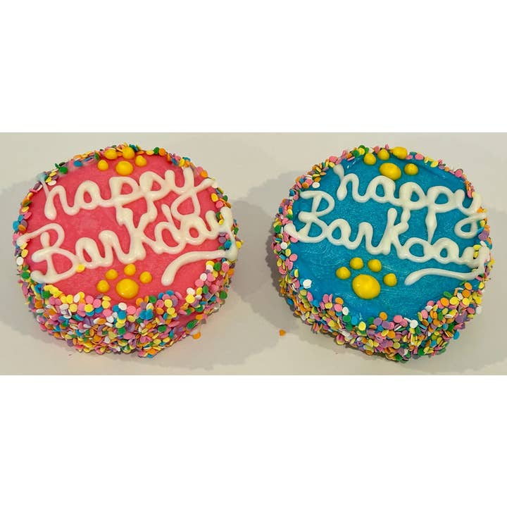Happy Barkday Mini Confetti Doggie Cakes for wholesale by DELCO DOG CO.