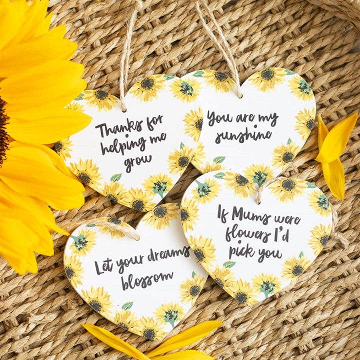 Something Different Wholesale – wholesale Sign – Set of 24 Sunflower Heart Sentiment Signs on Display4