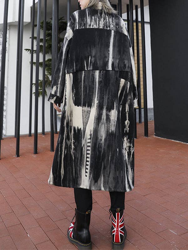 NERO Trench larghi con scollo rotondo a maniche lunghe con coulisse e cerniera divisa in vendita all'ingrosso su Faire8