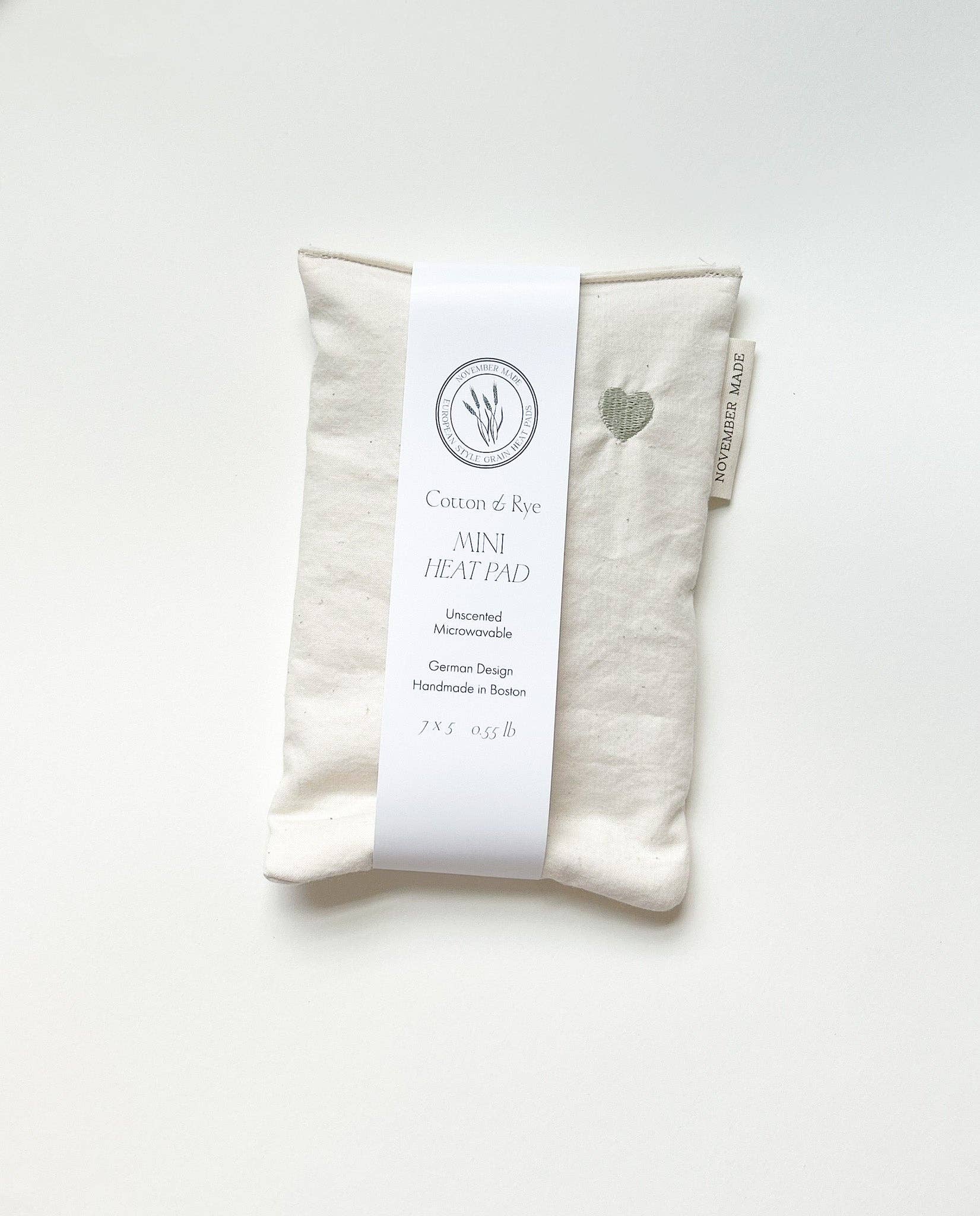 November Made - Wholesale Heating Pad - Neutral Mini Heart Heat Pad - Embroidered2