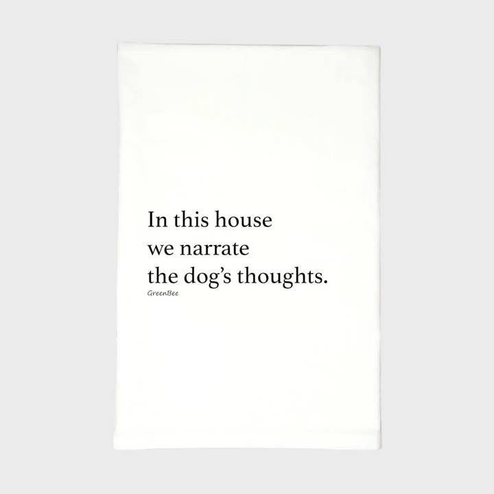 Dog's Thoughts Kitchen Towel | Tea Towel | Cute Dish Towels for wholesale by Green Bee Tea Towels