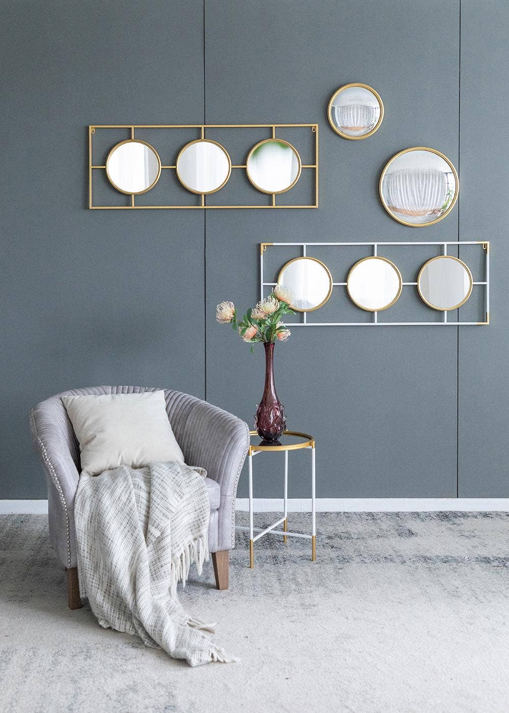 A&B Home Group Inc. – Engroshandel Vægspejl – D10,5" Guldramme med Konvekst Glas9