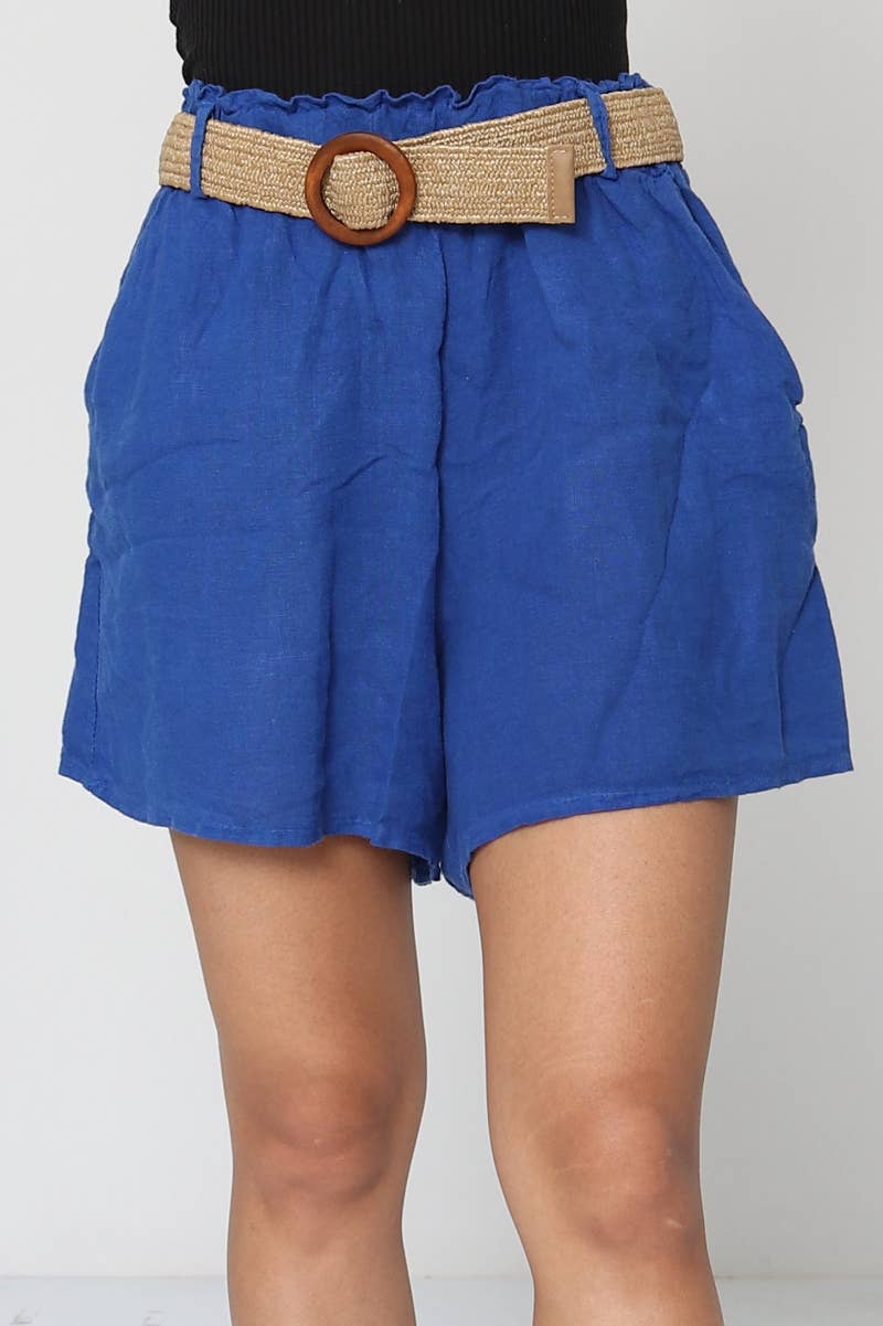 LÉA & LUC – wholesale Shorts – Dam – Shorts i 100 % linne med bälte REF. 50576