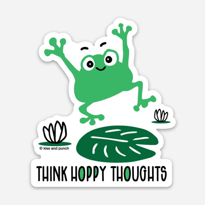 Vinilo adhesivo de vinilo divertido con diseño de rana para venta al por mayor de Kiss and Punch