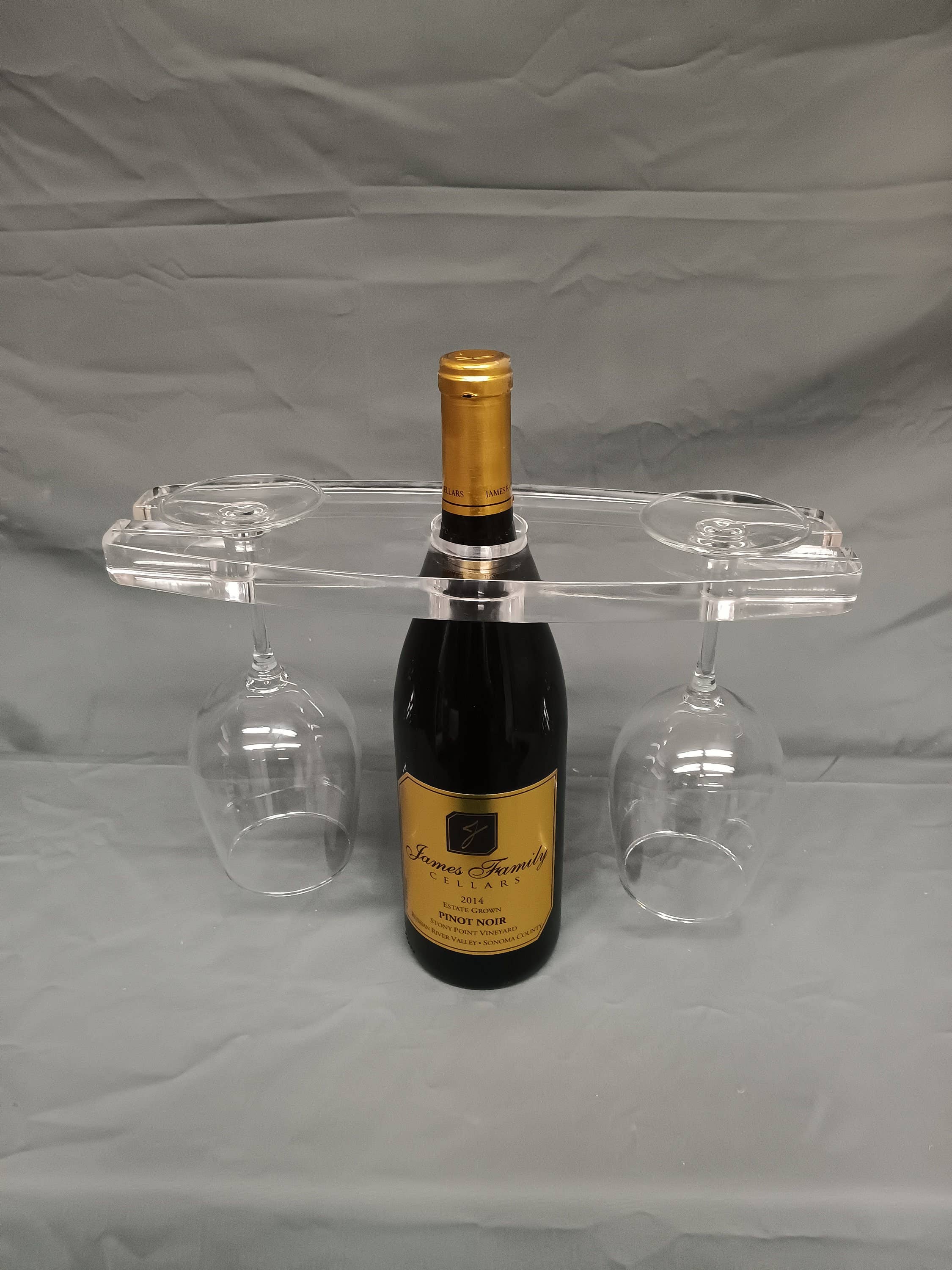 Plasticmart - Wholesale Wine Rack - Acrylic Wine Bottle and Glass Caddy