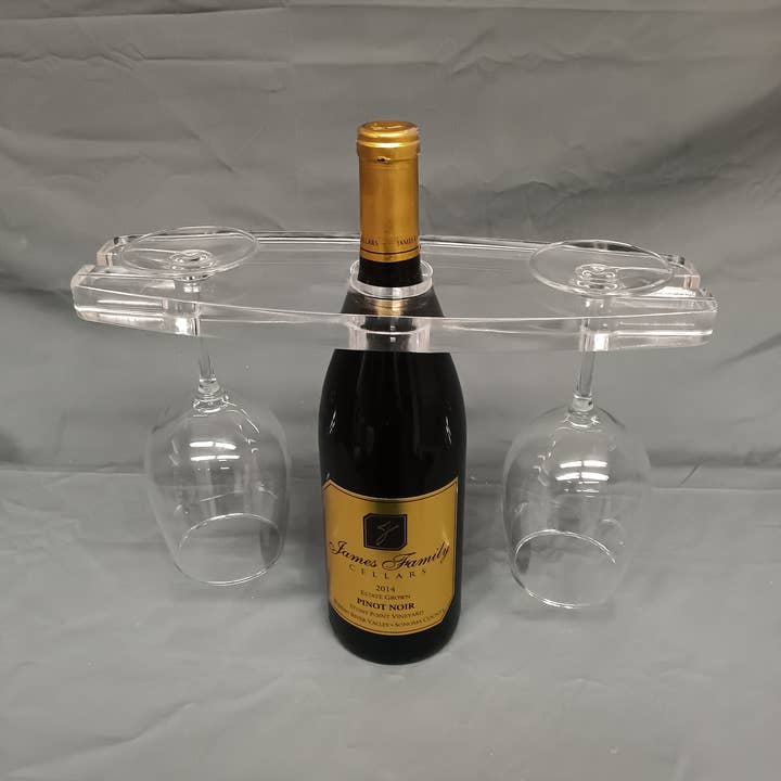 Plasticmart - Wholesale Wine Rack - Acrylic Wine Bottle and Glass Caddy0