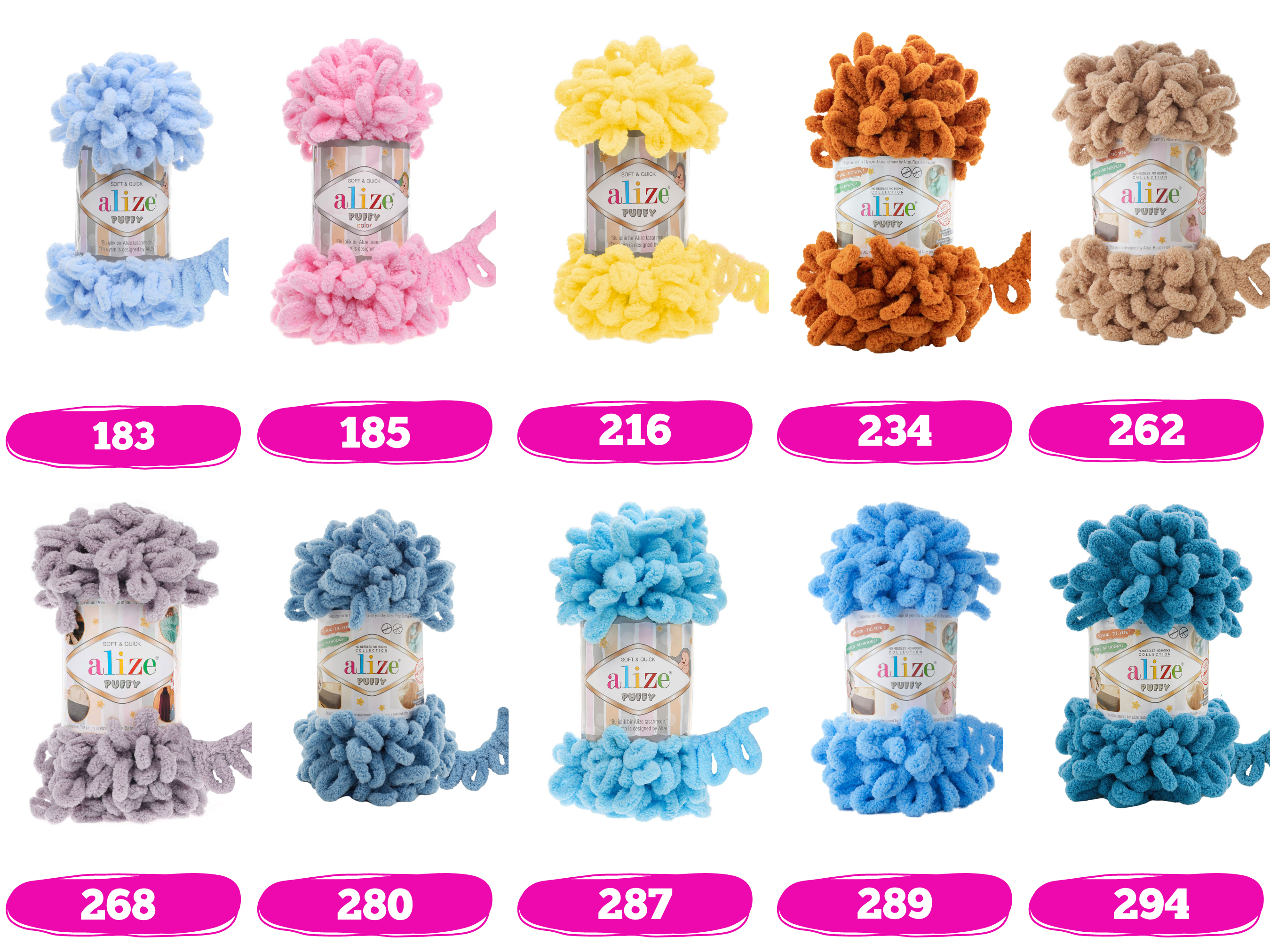 Craftsyarn – Engroshandel Garn – Alize Puffy | Tyggegarn | Blødt garn med løkker3