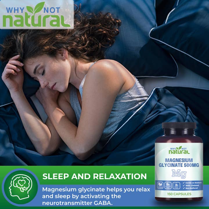 WhyNotNatural - Wholesale Oral Supplement/Vitamin - Magnesium Glycinate 500 mg Capsules Supplement - Vegan, 100%