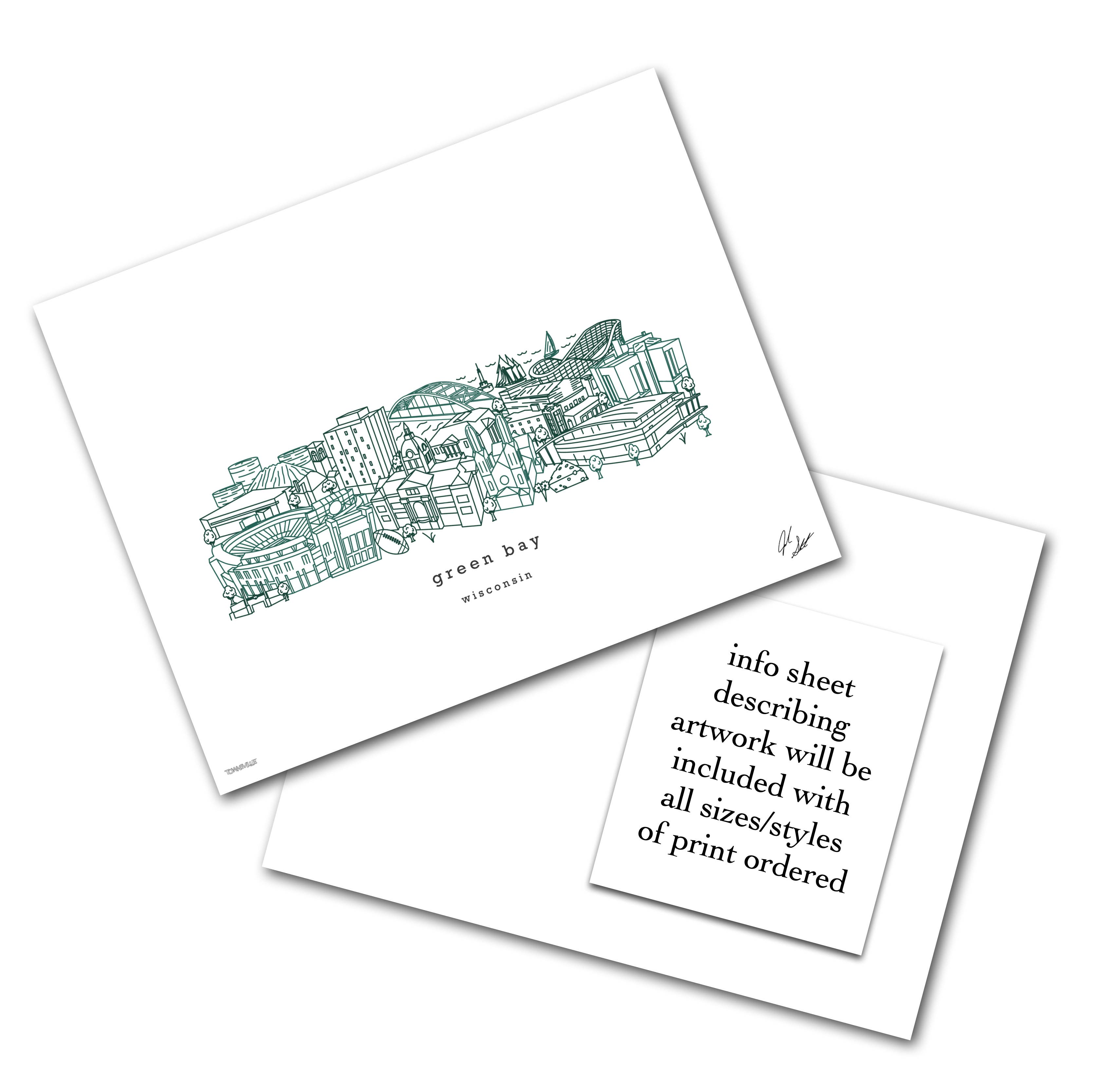 Townsville Art - Wholesale Art Print - Green Bay Wisconsin Minimalist Wall Decor9